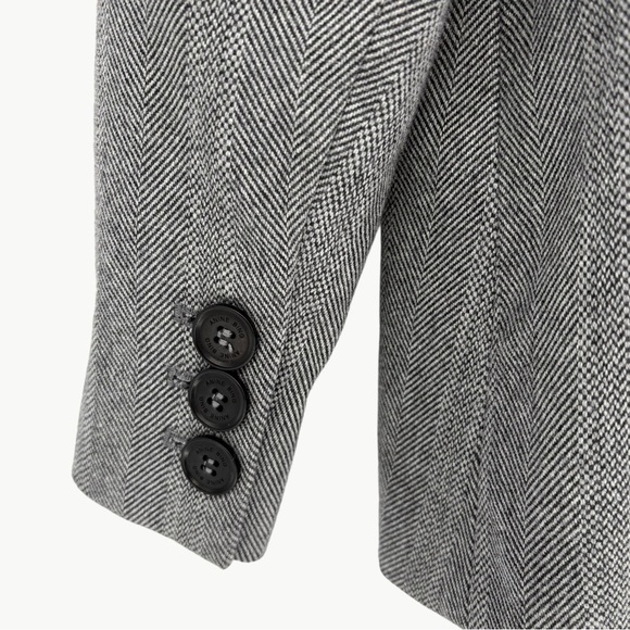 Anine Bing Becky Herringbone Cotton Oversized Blazer | Sz Medium | Grey & Black - Picture 9 of 14